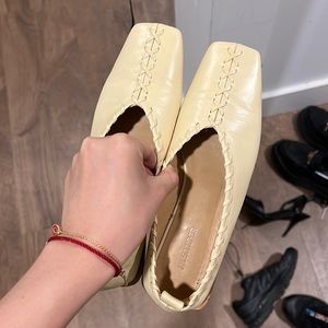 Jil sander whipstitch-detail  leather flats